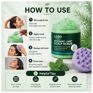 <span class=keywords><strong>Shampoo</strong></span> Scrub per il Cuoio Capelluto al Rosmarino e Menta, Pulizia Profonda, Esfoliante, Controllo dell'Oleosità, Rinfrescante, Idratante, Lisciante, Cura dei Capelli - Product Image 6