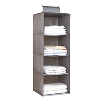 Placard imperméable à 4 étagères, tissu Non tissé, organisateur de garde-robe économie d'espace, sac de rangement pliable suspendu avec tiroir