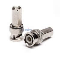 Conector BNC Macho Recto Tipo Abrazadera RG6 para Antenas y Radios