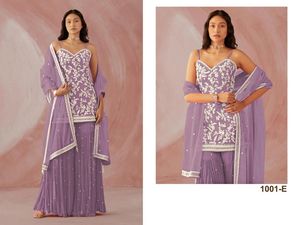Robe de soirée en Faux Georgette avec broderie, vêtements de travail lourds, Salwar Kameez avec dupata, robes pour femmes, motifs tibétains, salwar, nouvelle collection - Product Image 6