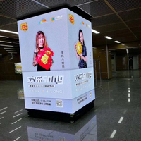 Écran d'affichage de cube à LED d'intérieur Signe de mur vidéo à angle droit Mur extérieur d'angle à 90 degrés Cube de pilier Affichage de LED vidéo 3D