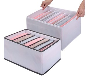 washable storage box for Clothing 7 Grid Foldable Mesh Closet Organizers for Jeans Pants T-shirts with pp board