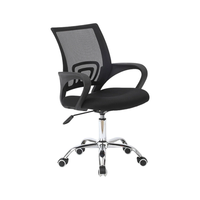 Chaise de bureau ergonomique moderne à hauteur réglable en maille avec dossier bas confortable pour usage domestique
