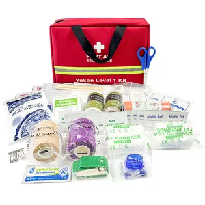 Fournitures à domicile trousse de premiers soins médicaux survie des enfants trousse de premiers soins en tissu oxford imperméable rouge avec sacs et pochettes