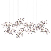 Branche personnalisée Lustre Art Design Deluxe Villa Escalier Salon Cristal Fleur Vigne Décor Suspension