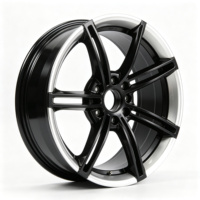Jante de voiture de tourisme bicolore 21x9.5/11.5 5x130 compatible avec Porsche Taycan, noir argent, jante concave