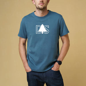 Bordado plano personalizado a granel 100 algodón orgánico transpirable holgado ajuste camiseta informal para hombre acanalado cuello redondo Camiseta de lujo - Product Image 3