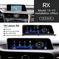 Autoradio 12,3 pouces avec écran partagé, 4 Go de RAM + 64 Go de ROM, Carplay et Android Auto pour Lexus RX 2016-2019