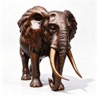 Statue d'éléphant en bronze poli, sculpture réaliste d'animal, figurine personnalisable en taille et couleur, grande taille, décoration pour la maison, le bureau, le jardin, l'extérieur
