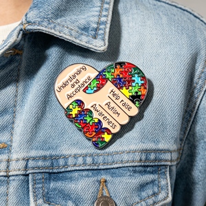 Broche de amor con diseño de rompecabezas de autoconciencia, pin de solapa arcoíris, joyería - Product Image 5