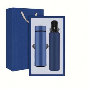 Ensemble promotionnel parapluie, tasse isotherme et bouteille d'eau, personnalisable avec logo et couleur, pour hommes et femmes, en polyester, cadeau de Noël - Product Image 1