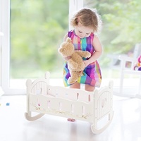 Berceau de poupée en bois de 18 pouces avec literie Mobilier de berceau éducatif à bascule pour filles