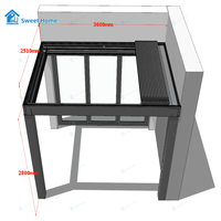 Pergola Bioclimatique Motorisée Moderne Sweet Home en Aluminium à Lames Rétractables, Étanche, Idéale pour l'Utilisation Extérieure en Été