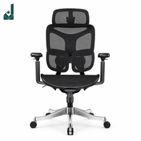 Chaise de bureau exécutive ergonomique à dossier haut en maille respirante, réglable, avec mécanisme d'inclinaison synchrone, accoudoirs rabattables et roulettes en nylon pour le lieu de travail