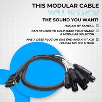 Câble modulaire d'interface de baie de raccordement XLR mâle 8 canaux pour haut-parleurs audio DB25