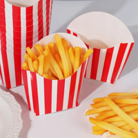Boîte d'emballage en papier enduit personnalisée avec logo anti-graisse pour la restauration rapide, poulet frit, poisson et frites