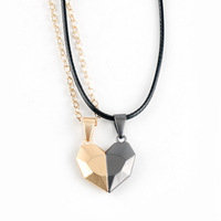 Collier de couple magnétique créatif 2 pièces/ensemble collier d'amitié aimant coloré lettre coeur collier d'amitié pour amoureux