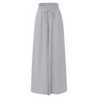 Pantalon palazzo élastique taille haute pour femme, coupe large, style jupe-pantalon décontracté, idéal pour l'été - Expédition rapide directe usine