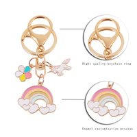 Llavero de metal esmaltado con forma de tapa de botella, chapado en latón, ecológico, personalizado, con diseño de dibujos animados/anime, bonito, para niñas y mujeres, ideal como souvenir.