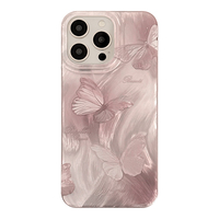 Étui de protection à double couche IMD Gradient Feathers Fashion pour iPhone 17 16 15 Pro Max Mobile Cover case