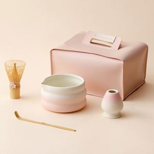 OEM Customized 7pcs Japanese Kung Fu <b>Tea</b> Tool <b>Set</b> Handmade Ceramic Traditional Matcha Gift Box Matte Pink Coffee & <b>Tea</b> <b>Sets</b> - Product Image 1