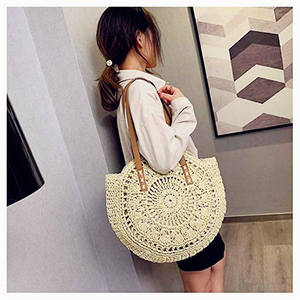 Saglie Di Borse Sacche Bambu Bolsa Mujer Big Beach Spalla Boho Tote Weven Hand Bride Sacca Borsa Nuvole - Product Image 6
