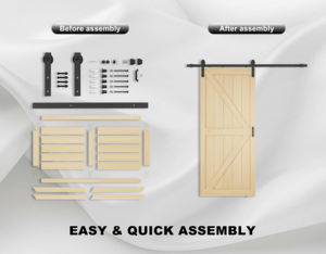 Livingston Porte de grange intérieure en bois massif pour bureau Design coulissant rustique - Product Image 6