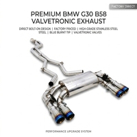 Silencieux d'échappement arrière en acier inoxydable Valvetronic avec embout bleu brûlé pour BMW G30 B58 540i, prix d'usine