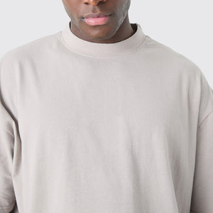 T-shirts amples 100 % coton de créateur, col rond épais, vierges, pour hommes, style streetwear, épaules tombantes, coupe oversize - Product Image 2