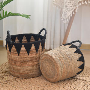 Panier de rangement <span class=keywords><strong>en</strong></span> <span class=keywords><strong>corde</strong></span> de banane tressé à la main, style nordique, écologique, grande capacité, pour la maison, panier à linge, articles ménagers, jouets - Product Image 6