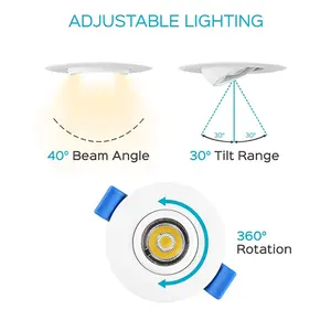 Etl 2 Zoll Richtungs einbau LED-Dose Gimbal Leuchte Einstellbarer Winkel Down light Dimmbare LED Gimbal Can Lights
