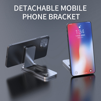 Support de téléphone et d'ordinateur portable 3-en-1 en alliage d'aluminium de luxe, magnétique, flexible, avec logo personnalisé OEM ODM et hauteur réglable