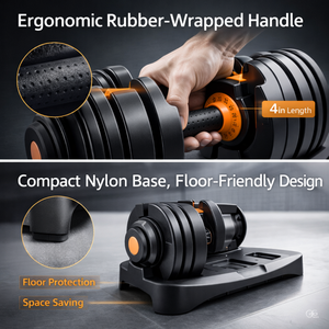 <span class=keywords><strong>Haltères</strong></span> réglables en acier QS Commercial avec poignée antidérapante et finition résistante pour la musculation et le bodybuilding - Product Image 4