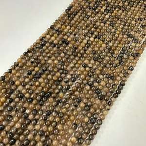 Andalusite ลูกปัดแอนดาลูไนท์ทรงกลมเรียบเนียนขนาด4-12มม. สำหรับทำเครื่องประดับ - Product Image 2