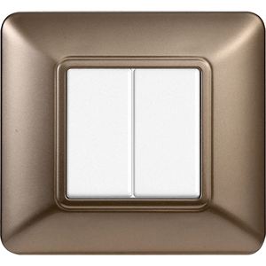 โกลก้า สวิตช์ติดผนัง 2 ช่อง แผ่นพลาสติก เหล็กเคลือบสีบรอนซ์ 2P ติดตั้งง่ายสำหรับมาติกซ์ - Product Image 4