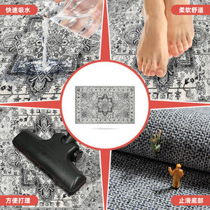 Tapis de salon rectangulaire en polaire Dove, motif médaillon, antidérapant, en fibre de polyester - Product Image 3