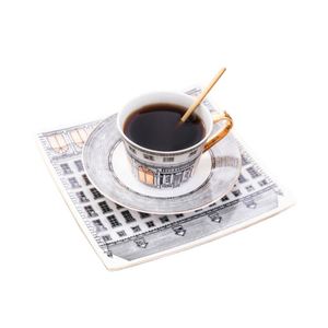 Service de table en porcelaine fine personnalisable en gros, style européen, motif Royal Stoke Swan Castle, avec tasses à café et soucoupes en céramique - Product Image 2