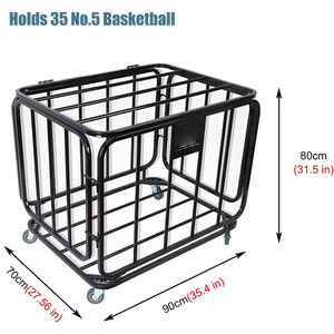 Chariot de rangement pour équipement sportif JH-Mech à grande capacité pour ballons de basket-<span class=keywords><strong>ball</strong></span>, de football et de volley-<span class=keywords><strong>ball</strong></span>, avec roulettes, support pour ballons de basket-<span class=keywords><strong>ball</strong></span> - Product Image 6