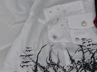 Chemise boutonnée à manches courtes pour homme MZN, style gothique surdimensionné, motifs épingles et graffitis, 100 % polyester, streetwear Y2K, logos hip-hop