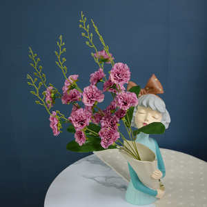 Ramo de <span class=keywords><strong>claveles</strong></span> de seda artificial al por mayor, adornos de mesa para sala de estar, <span class=keywords><strong>claveles</strong></span> largos - Product Image 6