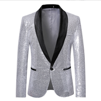 Costume de danse décontracté à paillettes pour hommes Veste brillante
