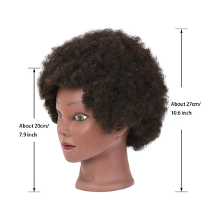 Vente chaude 100% tête de poupée de cheveux humains Mannequin Afro pour tresser des outils d'extension de cheveux Styles de pratique - Product Image 2