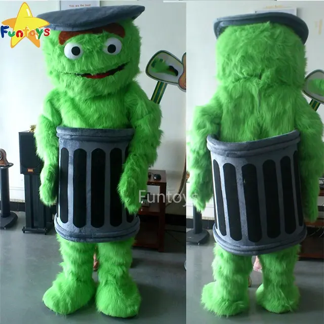 Funtoys Su Misura Sesame Street Oscar Il Grouch Personaggio Dei Cartoni Animati Del Costume Della Mascotte Adulto del Vestito Operato