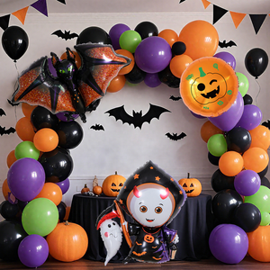 Ensemble d'arche de ballons d'Halloween, style mignon, durable, pour la décoration de fête en intérieur, bar, KTV, thème Festival des Fantômes - Product Image 3