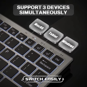 JOMAA New 2.4G Dual Mode RGB Backlit Wireless <b>Keyboard</b> With USB Type-C Rechargeable <b>Keyboard</b> for PC/Laptop/<b>Tablet</b> Backlit Keyboa - Product Image 3
