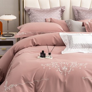 Luxus 100% Baumwolle Natural Organic 4-in-1 Bettwäsche-Set Weiß Custom King Queen Size Bettdecke Bettlaken Bettwäsche-Set - Product Image 3