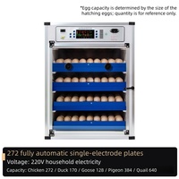 Nouvel incubateur d'œufs entièrement automatique avec un taux d'éclosion de 96 %, 220 V, plateau rotatif à 360° pour oiseaux, poulets, oies, canards, reptiles