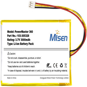 Venta al por mayor Misen PowerMaster 360 PowerMaster 360R reemplazo 3,7 V 3000mAh batería de iones de litio para sistema de alarma Visonic - Product Image 3
