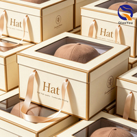 Boîte à chapeaux avec poignée en ruban personnalisée, design robuste, léger et antichoc, pour le rangement des casquettes