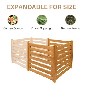 Poubelle à composter en <span class=keywords><strong>bois</strong></span> 3 panneaux pour l'extérieur Clôture pour climatiseur Écrans de confidentialité Panneaux de clôture - Product Image 6